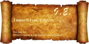 Immerblum Edvin névjegykártya